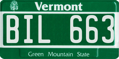 VT license plate BIL663