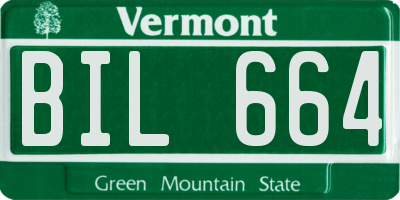 VT license plate BIL664
