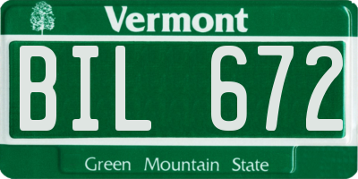VT license plate BIL672