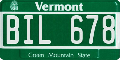 VT license plate BIL678