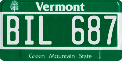 VT license plate BIL687