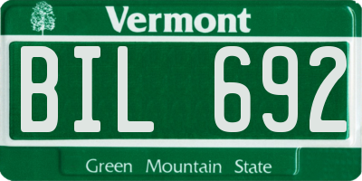 VT license plate BIL692
