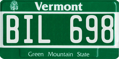 VT license plate BIL698