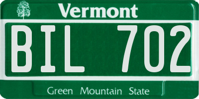 VT license plate BIL702