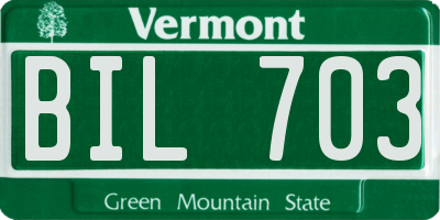 VT license plate BIL703