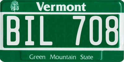 VT license plate BIL708