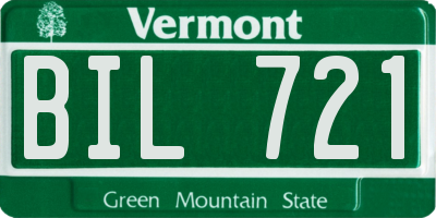 VT license plate BIL721
