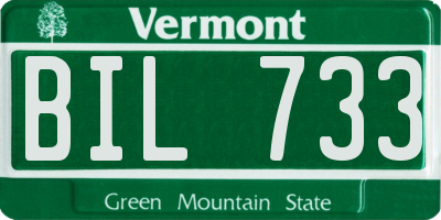VT license plate BIL733