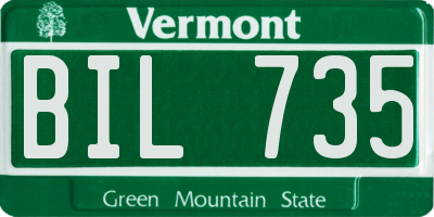 VT license plate BIL735