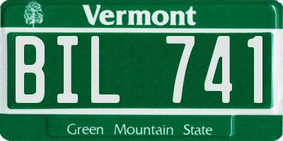 VT license plate BIL741