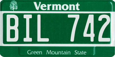VT license plate BIL742