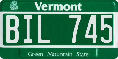 VT license plate BIL745