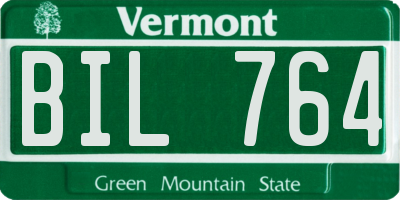 VT license plate BIL764