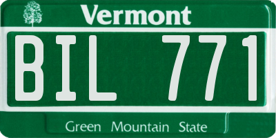 VT license plate BIL771