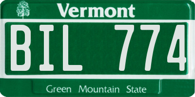 VT license plate BIL774