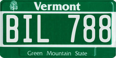 VT license plate BIL788