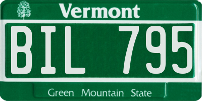 VT license plate BIL795