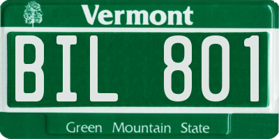 VT license plate BIL801