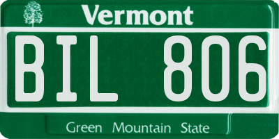 VT license plate BIL806