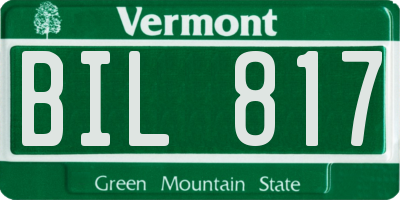 VT license plate BIL817