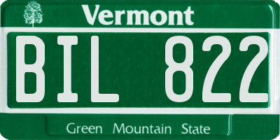 VT license plate BIL822