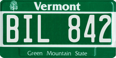VT license plate BIL842