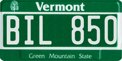 VT license plate BIL850