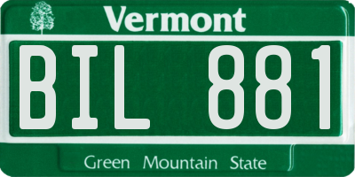 VT license plate BIL881