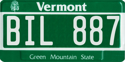 VT license plate BIL887
