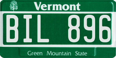 VT license plate BIL896