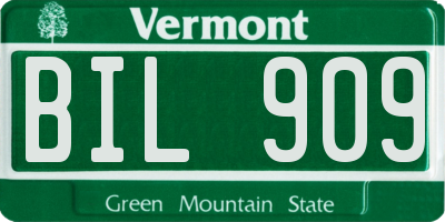 VT license plate BIL909