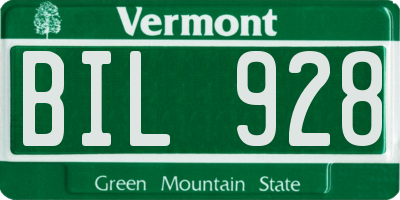 VT license plate BIL928