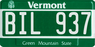 VT license plate BIL937