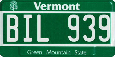 VT license plate BIL939
