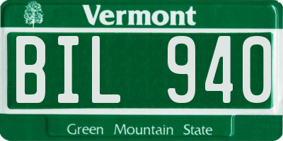 VT license plate BIL940