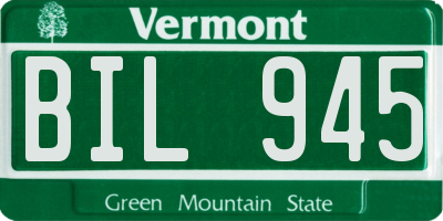 VT license plate BIL945