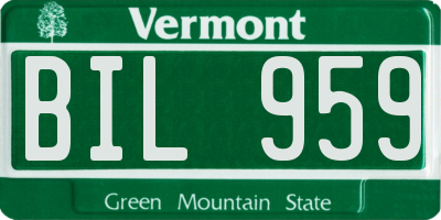 VT license plate BIL959