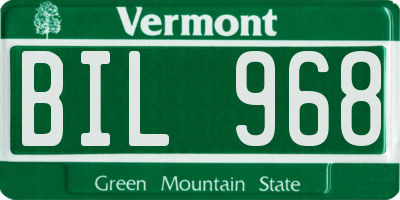 VT license plate BIL968