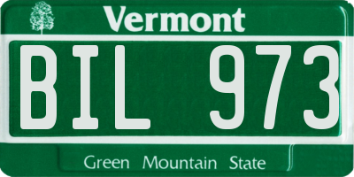 VT license plate BIL973