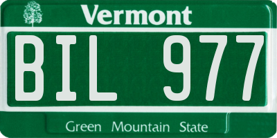 VT license plate BIL977