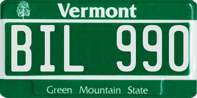 VT license plate BIL990
