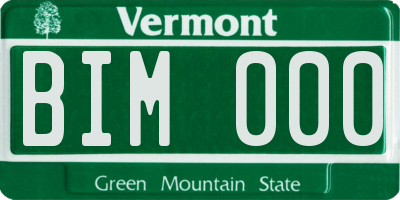 VT license plate BIM000