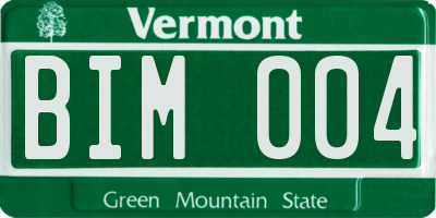 VT license plate BIM004