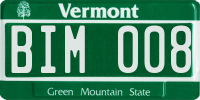 VT license plate BIM008