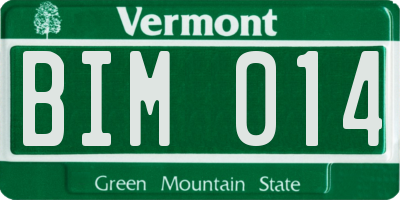 VT license plate BIM014