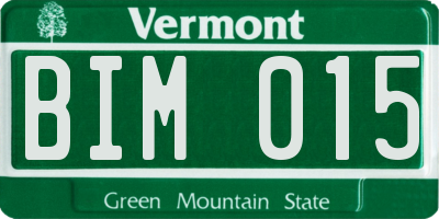 VT license plate BIM015