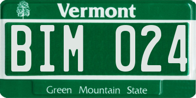 VT license plate BIM024