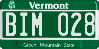 VT license plate BIM028