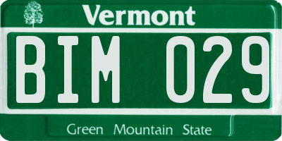 VT license plate BIM029