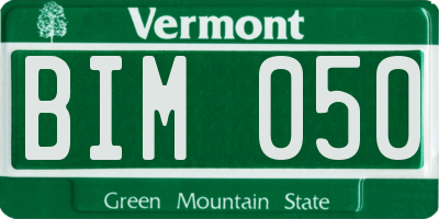 VT license plate BIM050
